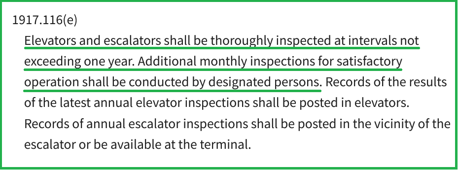OSHA and safety code excerpt